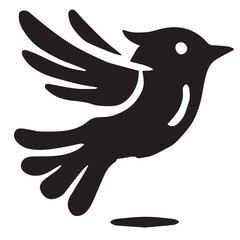 Silhouette of a bird on white background