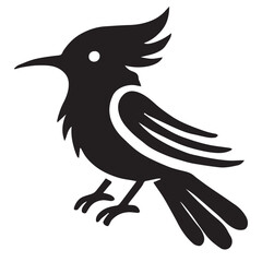 Silhouette of a bird on white background