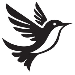 Silhouette of a bird on white background