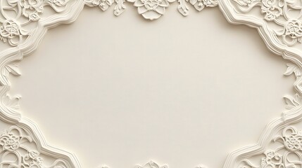 Elegant White Floral Frame Design Background