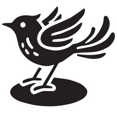 Silhouette of a bird on white background