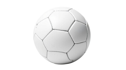 Fototapeta premium minimalist white soccer ball with stitched details, isolated on a white background
