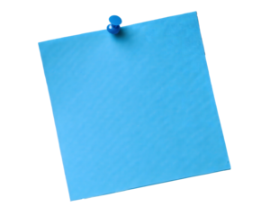 note paper with push pin, transparent background png