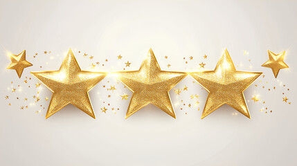 Abstract background with stars. Gold sparkle luxury confetti, Frame with gold stars on white background