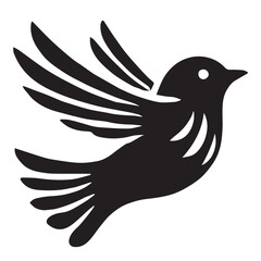 Silhouette of a bird on white background