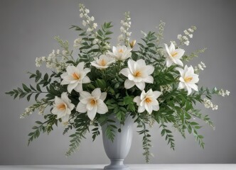 Obraz premium Delicate floral arrangement with intertwining foliage, elegant, organic, bouquet