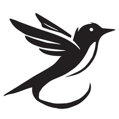 Silhouette of a bird on white background