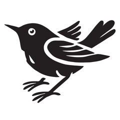 Silhouette of a bird on white background