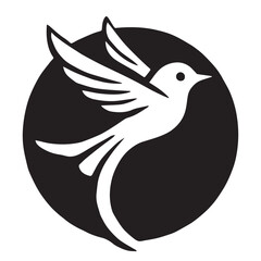 Silhouette of a bird on white background