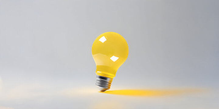 &iacute;cone de ideia apagada em fundo cinza. L&acirc;mpada amarela sem luz em fundo claro. Falta de ideias criativas. Representa&ccedil;&atilde;o de ideias esgotadas e bloqueio criativo