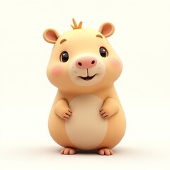 Fototapeta premium Adorable 3D Render of a Cute Hamster
