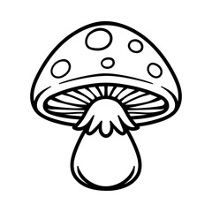 small mushroom isolated drawing line art style sketch classic vintage design illustration