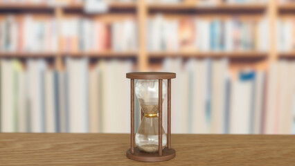 The Sand clock on white Background for Business concept 3d rendering..