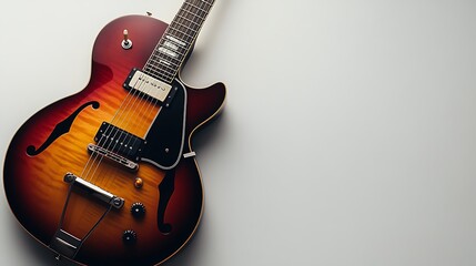 Fototapeta premium Vintage Sunburst Electric Guitar on a White Background