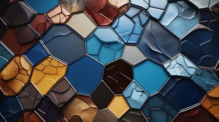 Parches brillantes de materiales de construcciÃ³n hÃ¡bilmente ensamblados en un Ãºnico bodegÃ³n en el que cada elemento destaca por su forma y color, creando una impresiÃ³n visual armoniosa