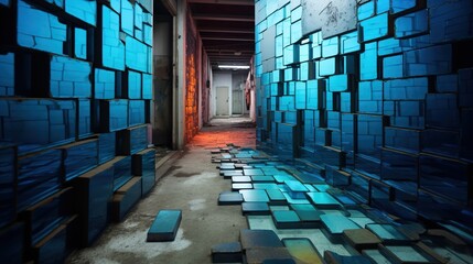 Parches brillantes de materiales de construcciÃ³n hÃ¡bilmente ensamblados en un Ãºnico bodegÃ³n en el que cada elemento destaca por su forma y color, creando una impresiÃ³n visual armoniosa