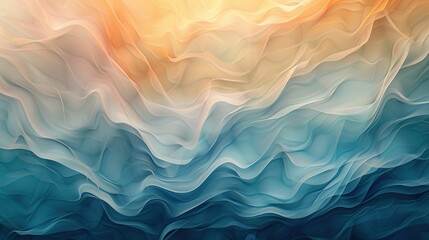 Horizontal waves background in hues of light blue, dark amber, and eggshell, abstract and vibrant