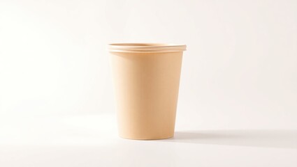 A Pale Beige Cylindrical Container Stands Alone