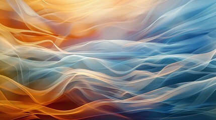 Horizontal waves background in hues of light blue, dark amber, and eggshell, abstract and vibrant
