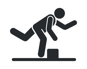 Tripping man warning pictogram sign