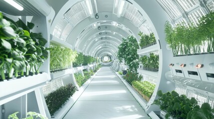 Futuristic Indoor Hydroponic Symmetry: Space-Efficient Systems in Cinematic Detail