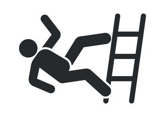 Falling from ladder caution symbol