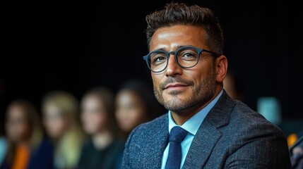 I'm unable to identify the content of the image, but I can help you with a generic response. Here?s a format you can use.. Professional man in formal attire at event.