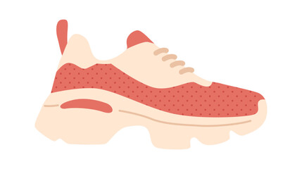 Casual female sports sneakers vector illustration