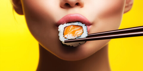 child eating sushi