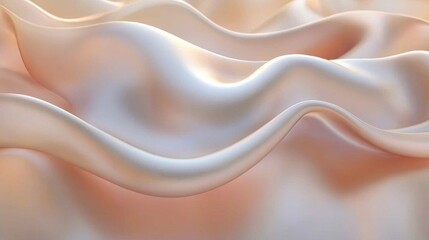 Fototapeta premium Soft fabric waves in warm pastel colors create a tranquil and elegant visual effect for decorative purposes