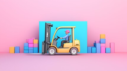 Forklift operators organizing goods in an expansive logistics warehouse.