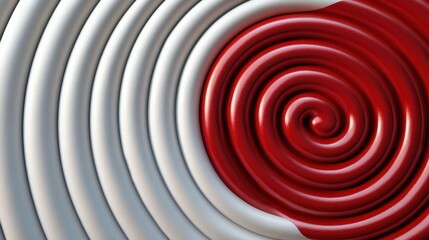 Obraz premium Red Concentric Circles Design in High Fidelity