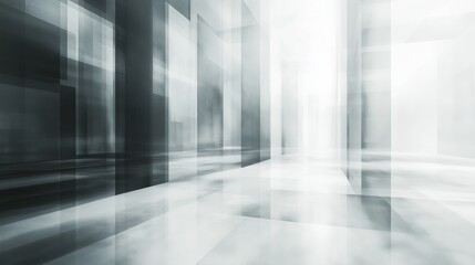 Fototapeta premium Abstract architectural design with translucent structures in a bright space