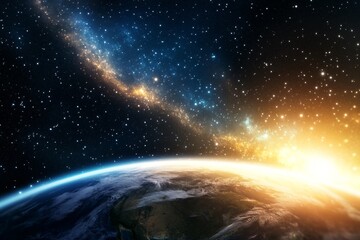 Obraz premium The sun is setting on the planet Earth
