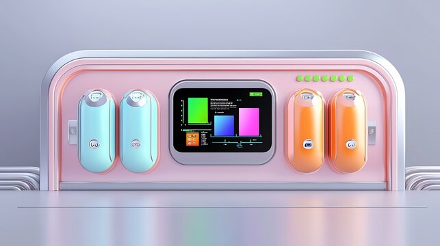 A sleek dashboard showing cargo efficiency metrics on a large screen.