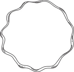 Hand Drawn Ribbon Round Frame