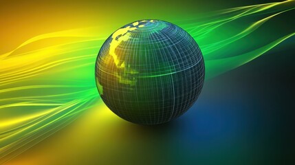 Global Network Connection Abstract Illustration Digital Art Earth Globe