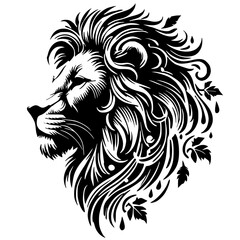 Abstract lion face silhouette