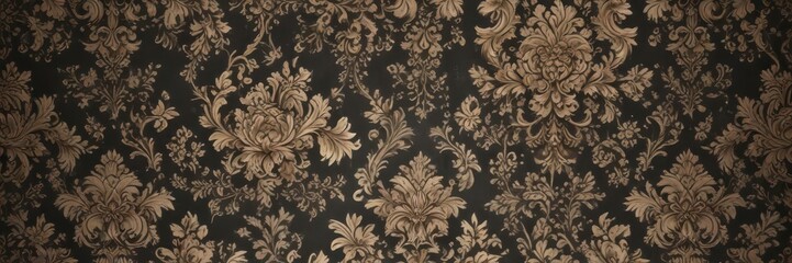 Elegant damask wallpaper with intricate floral patterns,  elegant design,  ,  seamless texture