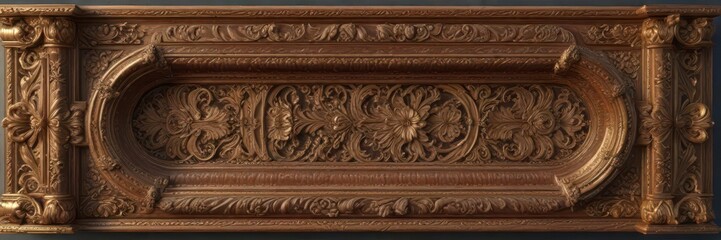 Intricately carved wooden frame with ornate moldings and gilded details, wooden frames ornate,  gilded,  carvings