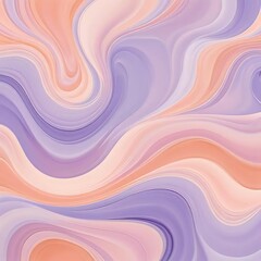 Fluid Lavender and Peach Abstract Swirls: A Serene Marble Painting