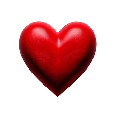 Fototapeta premium 3d puffed red heart isolated on white transparent background