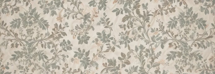 Seamless damask-inspired print featuring swirling vines and leaves in a soft color palette ,  art,  vinyl,  paper