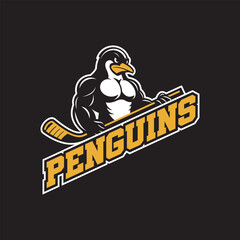 penguin hockey club mascot logo