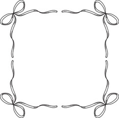 Hand Drawn Ribbon Square Frame