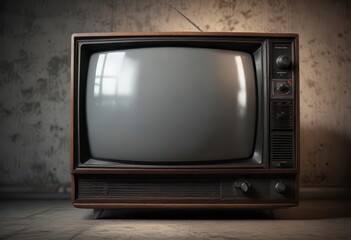 Vintage TV screen with static noise and old CRT glow,  antique electronics,  old technology,  crt