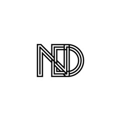 Simple and Modern ND Letter Logo for Business Branding