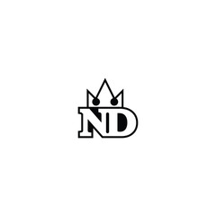 Abstract ND DN  Crown Letter Logo with Modern Design