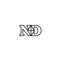 Diamond ND DN Letter Logo with Modern Design