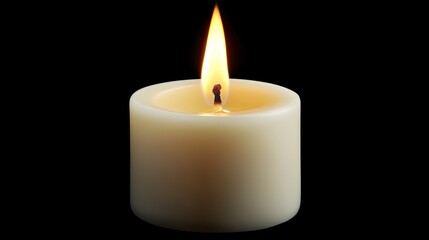 Single burning candle on dark background, remembrance, hope.